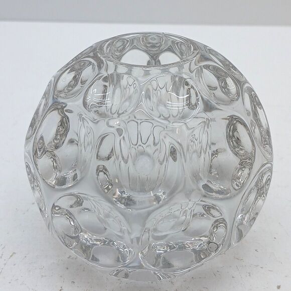2 VTG Heisey Provincial Whirlpool Clear Crystal Candle Holders Thumbprint 1506 - Picture 8 of 16